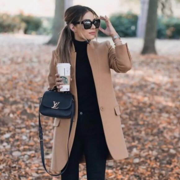 Stella McCartney Tan Camel Brown Wool Blend Coat XS 36 - Picture 1 of 14